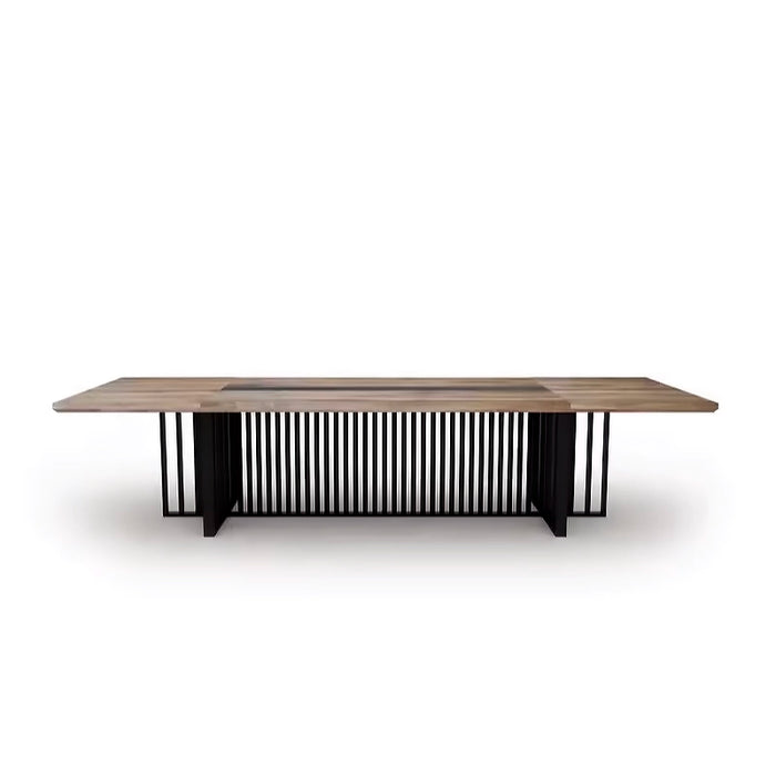 Arcadia Mid-sized High-end Durable Black/Brown Executive Conference Meeting Table with Cord Management