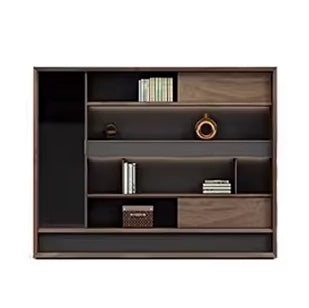 Arcadia High-end and Sleek Brown and Black Home Office Residential and Commercial Shelving Wall Unit Library Wall Set