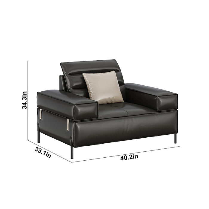 Jace 40-106" Black PU/Genuine Leather Lounge Seating Sofas | AF [ZT] LY-V03