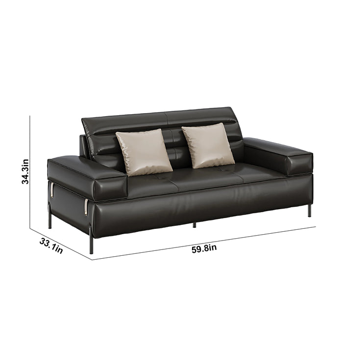 Jace 40-106" Black PU/Genuine Leather Lounge Seating Sofas | AF [ZT] LY-V03