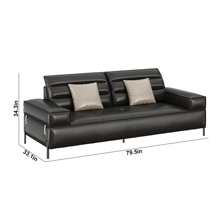 Jace 40-106" Black PU/Genuine Leather Lounge Seating Sofas | AF [ZT] LY-V03