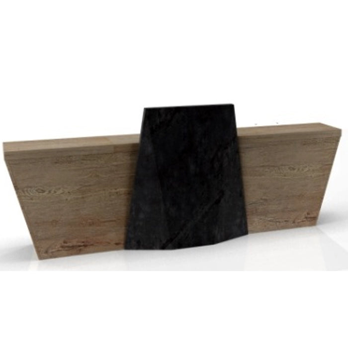 Arcadia Large High-end Dark Gray Natural Brown Oak Front Reception Desk with Storage for Lobbies and Waiting Rooms