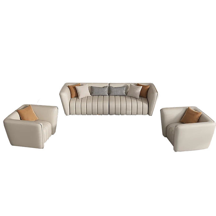 Nicolas 38-105" Beige PU Leather Lounge Seating Sofas | AF [ZT] LY-X1