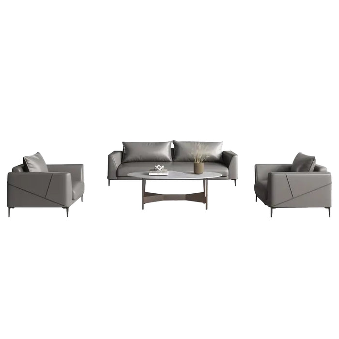 Renzo 35-74" Gray Microfiber Leather Lounge Seating Sofas | AF ZT-Z485001