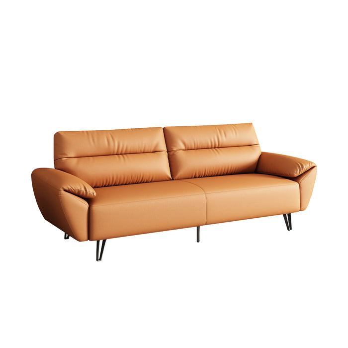 Sadie 40-80" Orange PU/Genuine Leather Lounge Seating Sofas | AF [ZT] LY-Q4