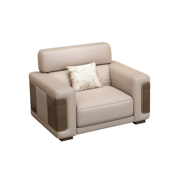 Chase 39" Beige PU/Genuine Leather Lounge Seating Sofas | AF [ZT] LY-QT2