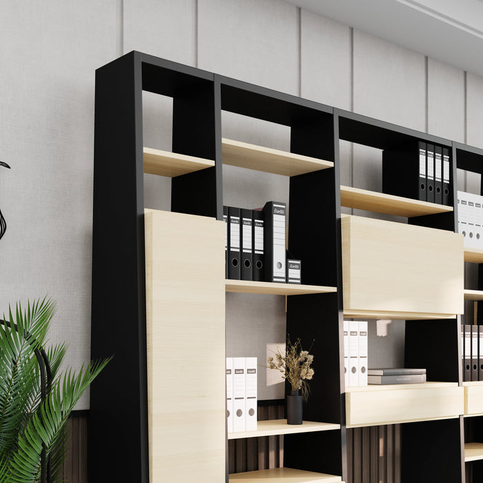 Winona 90-129" Open Display Wall Shelving Unit | AF Essence Tribeca  WX-NS2802