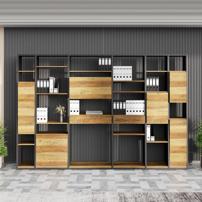 Winona 90-129" Open Display Wall Shelving Unit | AF Essence Tribeca  WX-NS2802