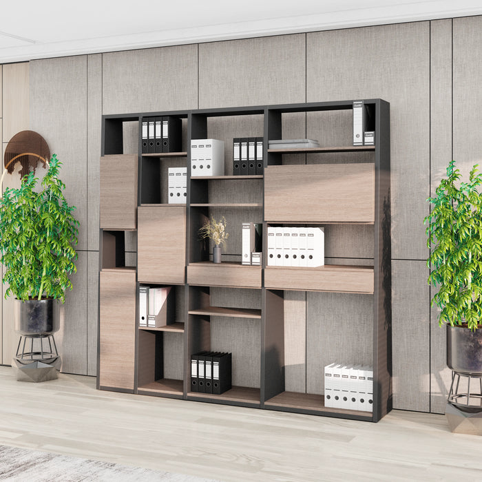 Winona 90-129" Open Display Wall Shelving Unit | AF Essence Tribeca  WX-NS2802