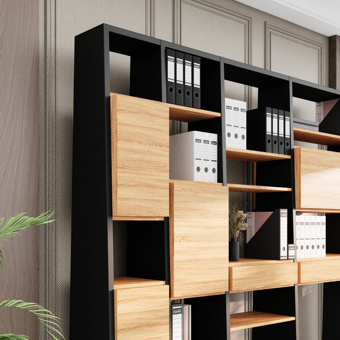 Winona 90-129" Open Display Wall Shelving Unit | AF Essence Tribeca  WX-NS2802