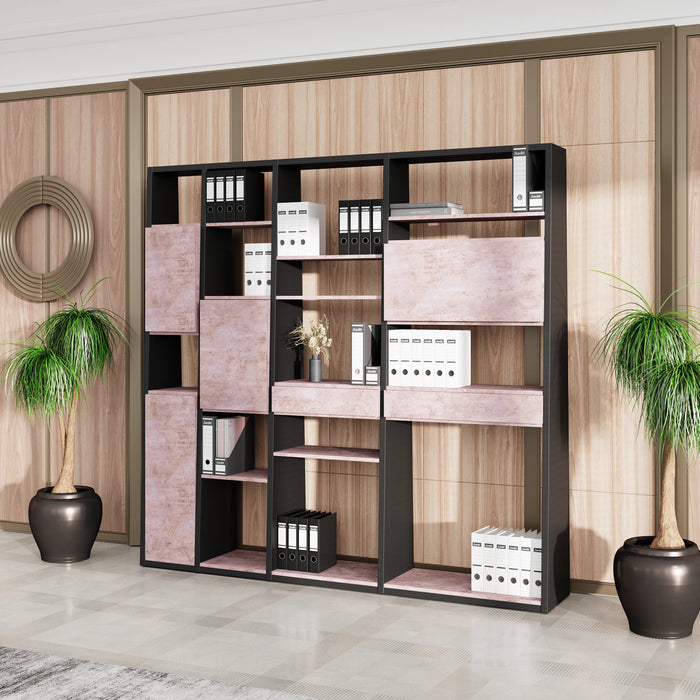 Winona 90-129" Open Display Wall Shelving Unit | AF Essence Tribeca  WX-NS2802