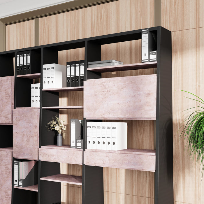 Winona 90-129" Open Display Wall Shelving Unit | AF Essence Tribeca  WX-NS2802