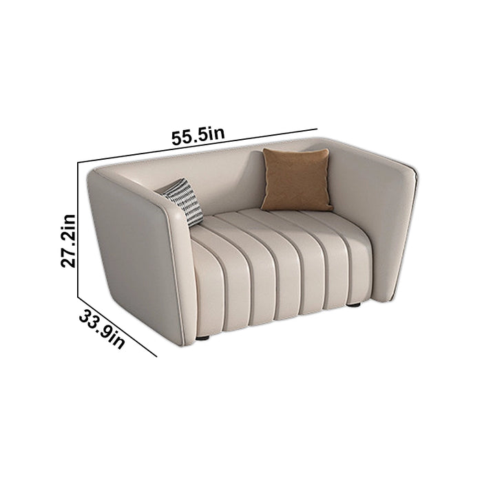 Nicolas 38-105" Beige PU Leather Lounge Seating Sofas | AF [ZT] LY-X1