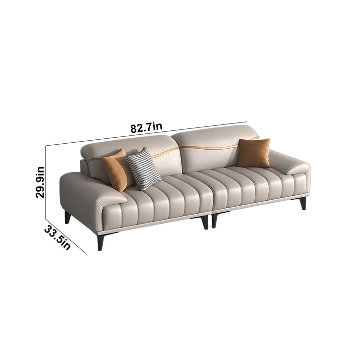 Draven 43-106" Beige PU Leather Lounge Seating Sofas | AF [ZT] LY-X9