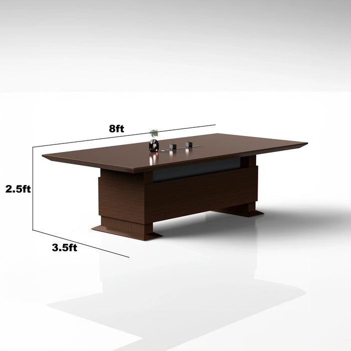 Arcadia 高端优质 8 至 20 英尺金棕色会议桌，适用于会议室和董事会议室，带无线充电