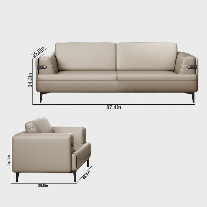 Arcadia Greige Modern White Upholstery Commercial and Residential Lounge and Waiting Room Chair Sofa Seating for Front Desks and Lobbies