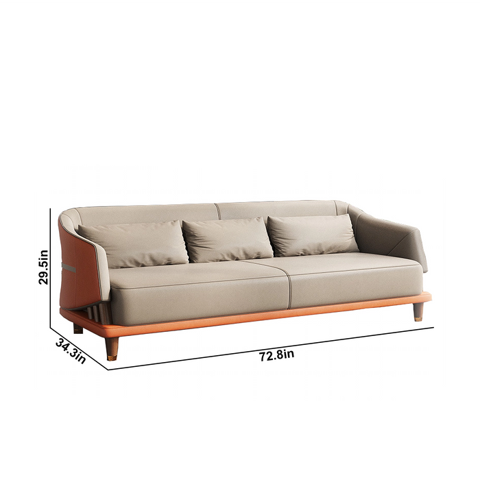 Arcadia Oat High-end Orange Frame with Brown Upholstery Commercial and Residential Lounge and Waiting Room Chair Sofa Seating for Front Desks and Lobbies