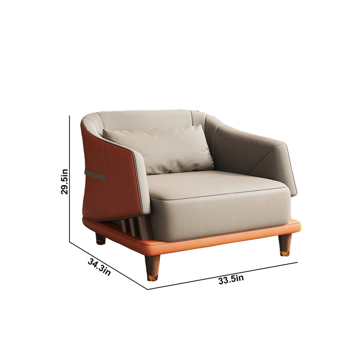 Arcadia Oat High-end Orange Frame with Brown Upholstery Commercial and Residential Lounge and Waiting Room Chair Sofa Seating for Front Desks and Lobbies