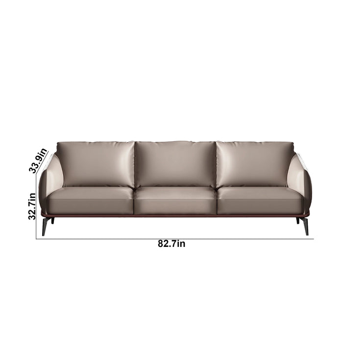 Daven 37-83" Beige Microfiber Leather Lounge Seating Sofas | AF ZT-Z485023