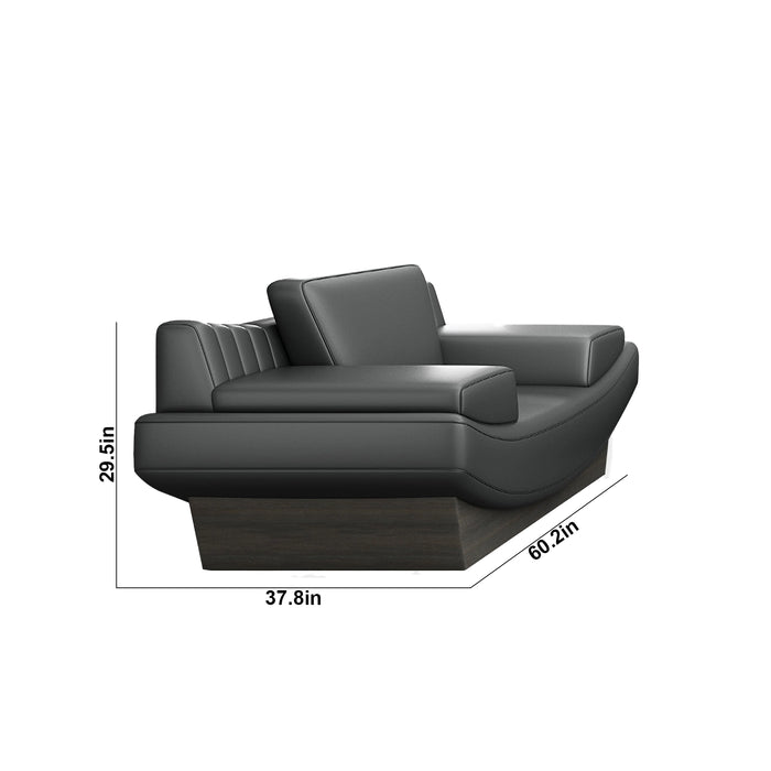 Tyrin 60-104" Black Microfiber Leather Lounge Seating Sofas | AF ZT-Z485037