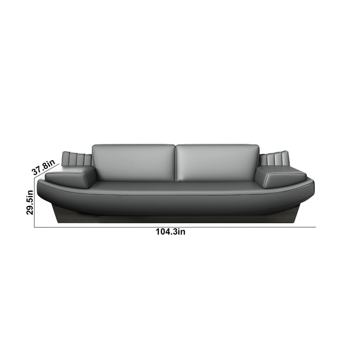 Tyrin 60-104" Black Microfiber Leather Lounge Seating Sofas | AF ZT-Z485037