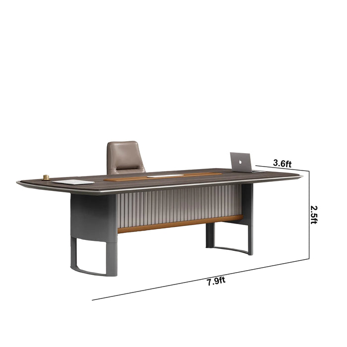 Arcadia High-end High Quality 7ft Teak Ember Conference Table for Meeting Rooms and Boardrooms