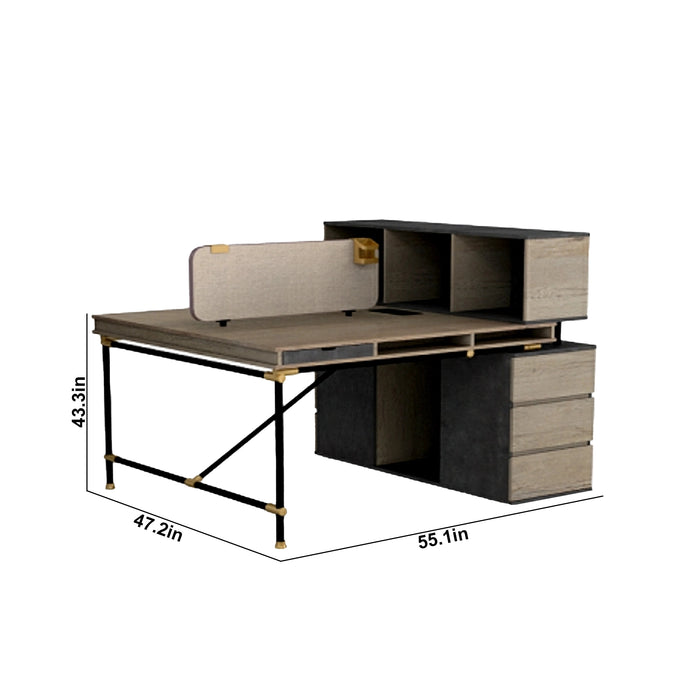 Arcadia Professional Dynasty Blend Commercial Staff Office Workplace Two-Seat Workstation Desks Suitable for Offices