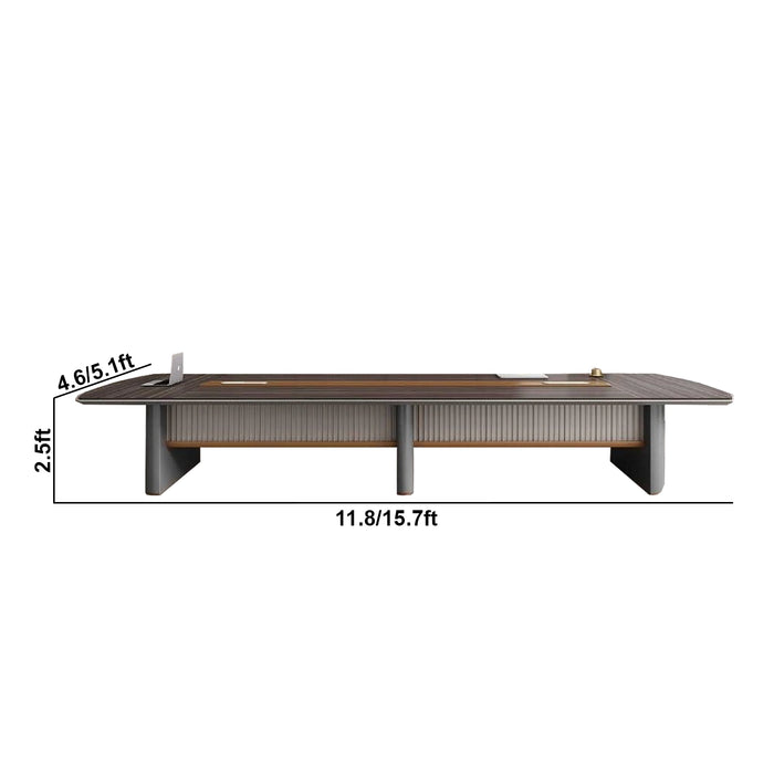 Arcadia High-end High Quality 11 to 15ft Citrus Teak Conference Table for Meeting Rooms and Boardrooms