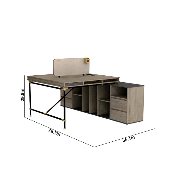 Arcadia Professional Dynasty Blend Commercial Staff Office Workplace Two-Seat Workstation Desks Suitable for Offices