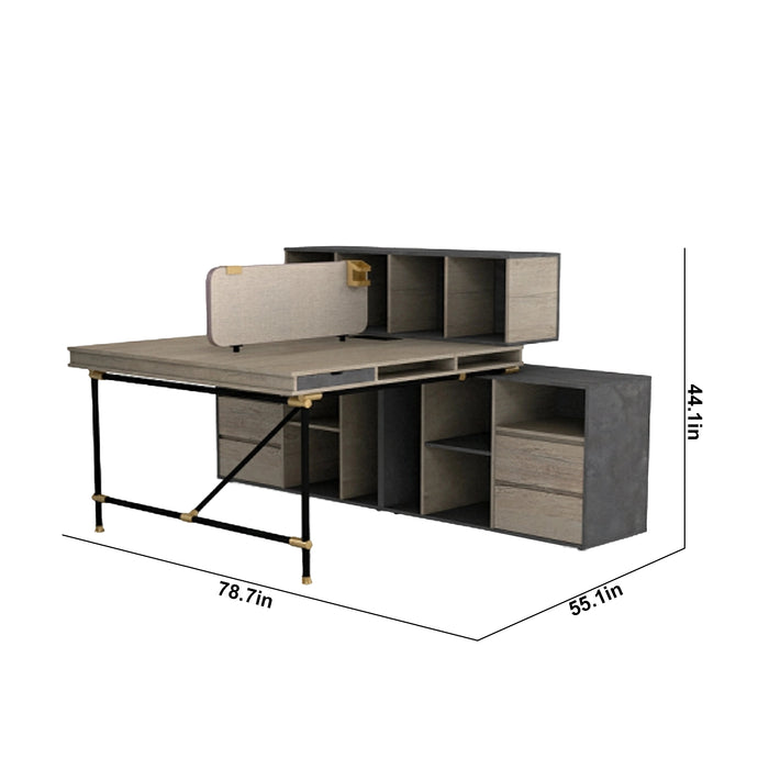 Arcadia Professional Dynasty Blend Commercial Staff Office Workplace Two-Seat Workstation Desks Suitable for Offices