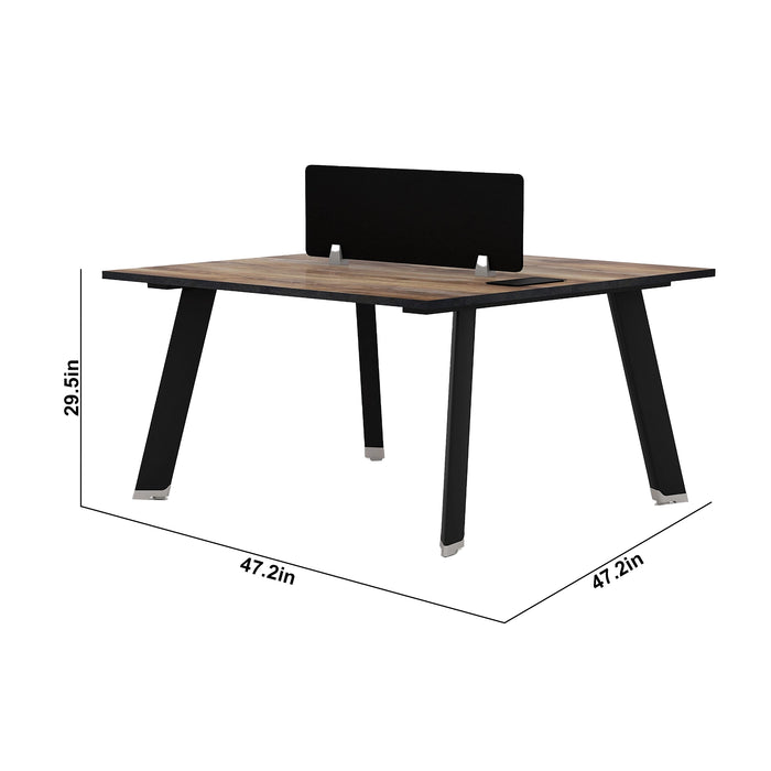 Arcadia Professional Woodland Blend Commercial Staff Office Workplace Two-Seat Workstation Desks Suitable for Offices