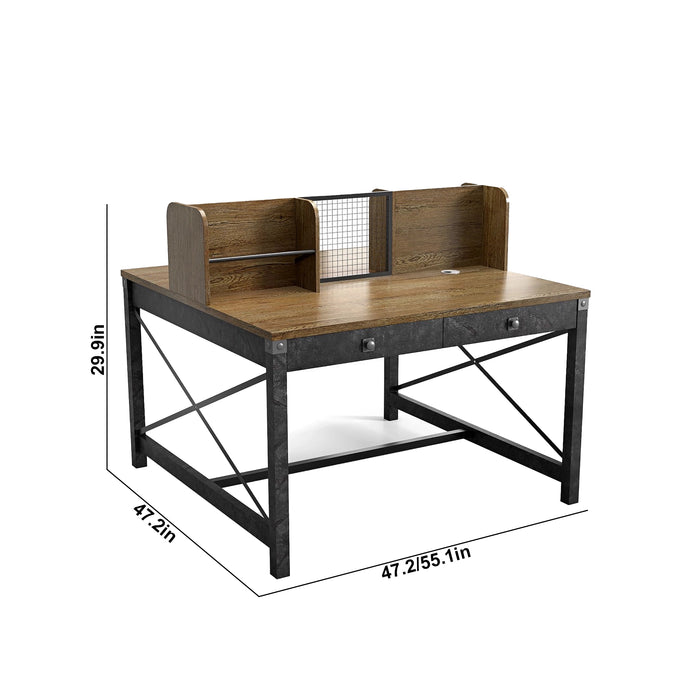 Arcadia Professional Dynasty Blend Commercial Staff Office Workplace Two-Seat Workstation Desks Suitable for Offices