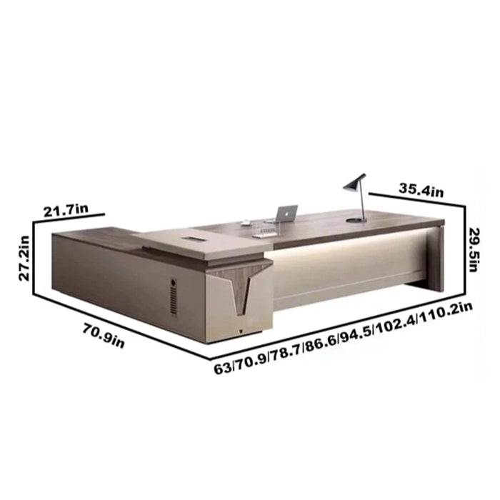 Escritorio ejecutivo Enrique en forma de L beige de 63 a 110" | AF JM-JB25