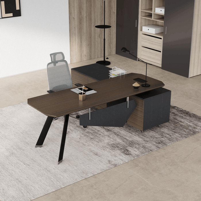 Genesis 71-79" L-shaped Executive Desk | AF Essence Tribeca WX-NW001