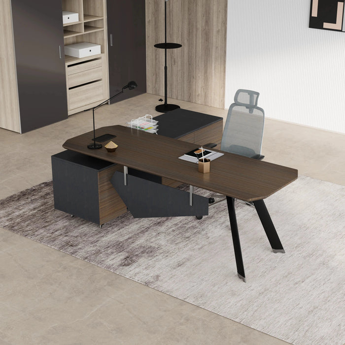 Genesis 71-79" L-shaped Executive Desk | AF Essence Tribeca WX-NW001