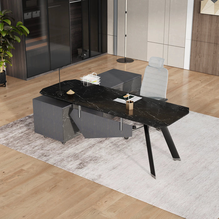 Genesis 71-79" L-shaped Executive Desk | AF Essence Tribeca WX-NW001