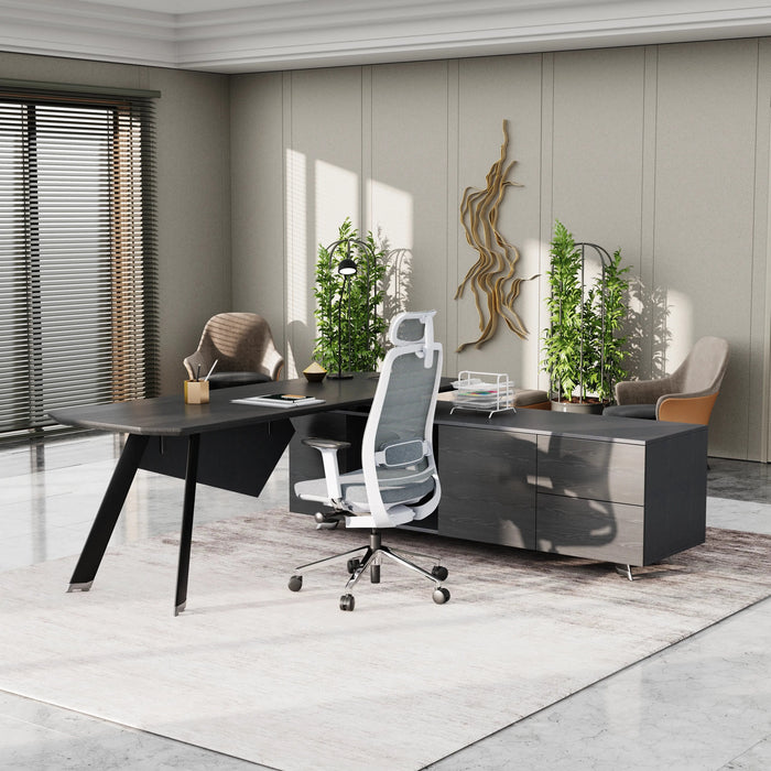 Genesis 71-79" L-shaped Executive Desk | AF Essence Tribeca WX-NW001