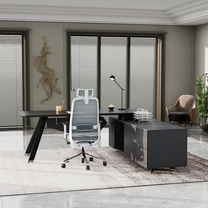 Genesis 71-79" L-shaped Executive Desk | AF Essence Tribeca WX-NW001