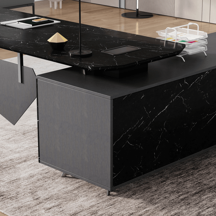 Genesis 71-79" L-shaped Executive Desk | AF Essence Tribeca WX-NW001