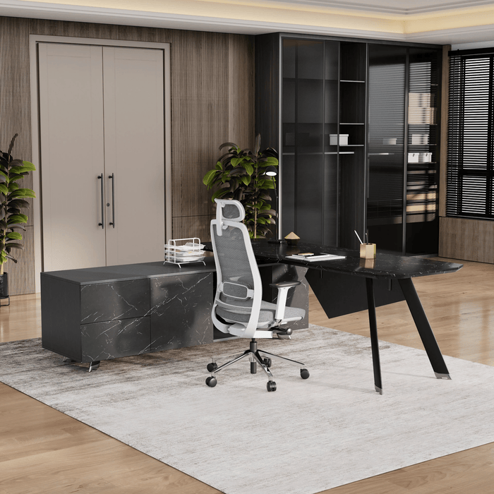 Genesis 71-79" L-shaped Executive Desk | AF Essence Tribeca WX-NW001