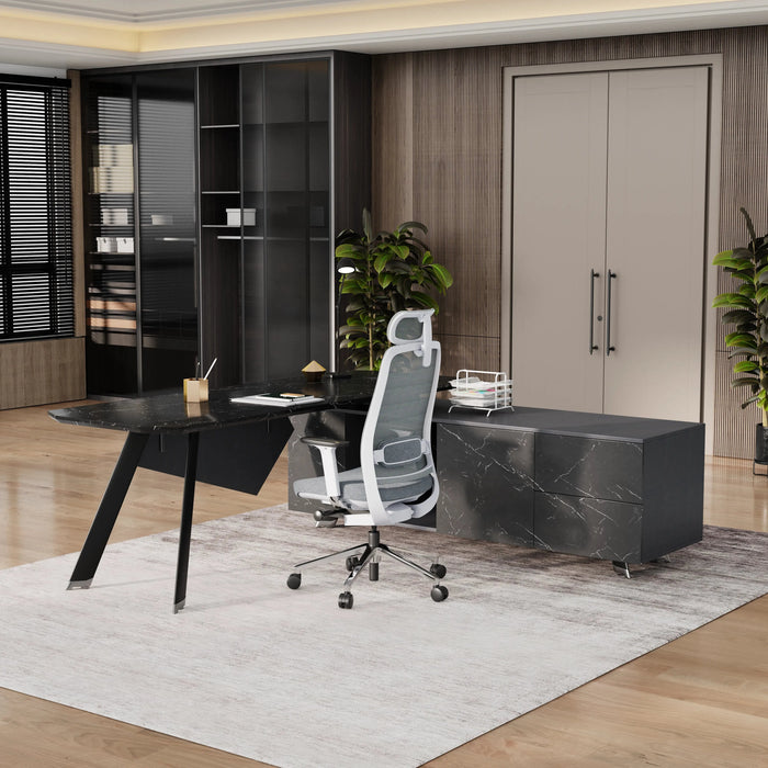 Genesis 71-79" L-shaped Executive Desk | AF Essence Tribeca WX-NW001