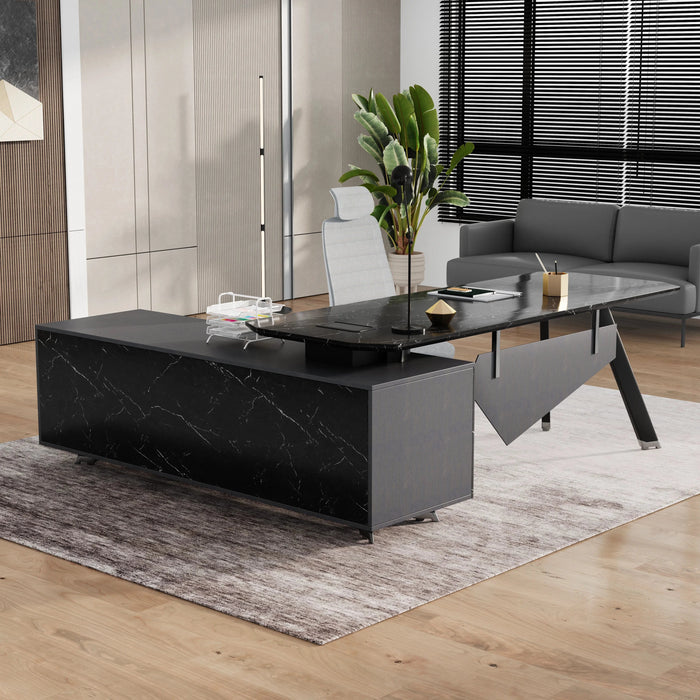 Genesis 71-79" L-shaped Executive Desk | AF Essence Tribeca WX-NW001