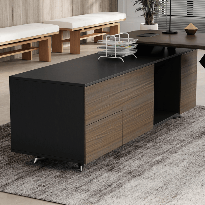 Genesis 71-79" L-shaped Executive Desk | AF Essence Tribeca WX-NW001