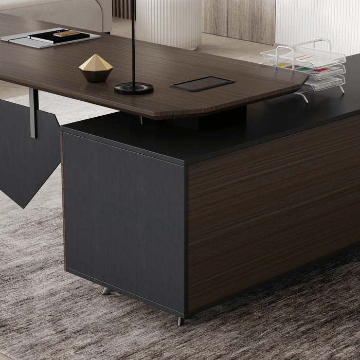 Genesis 71-79" L-shaped Executive Desk | AF Essence Tribeca WX-NW001