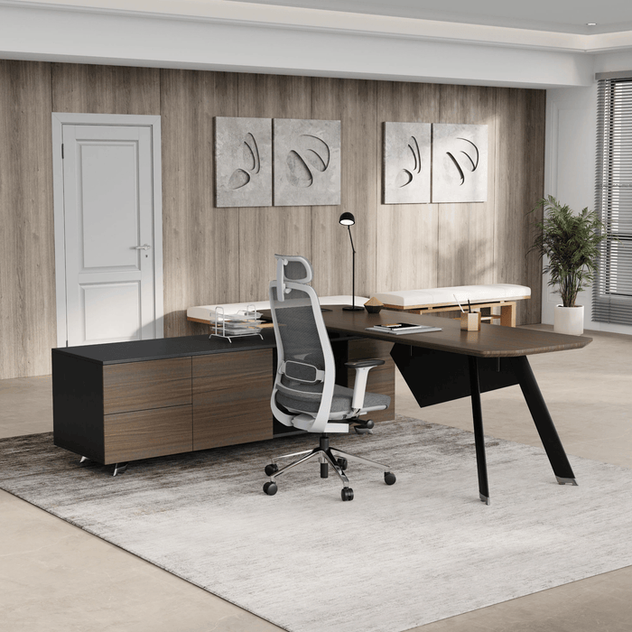 Genesis 71-79" L-shaped Executive Desk | AF Essence Tribeca WX-NW001