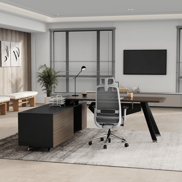 Genesis 71-79" L-shaped Executive Desk | AF Essence Tribeca WX-NW001