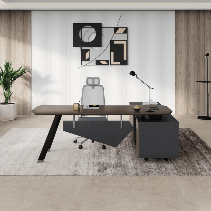 Genesis 71-79" L-shaped Executive Desk | AF Essence Tribeca WX-NW001