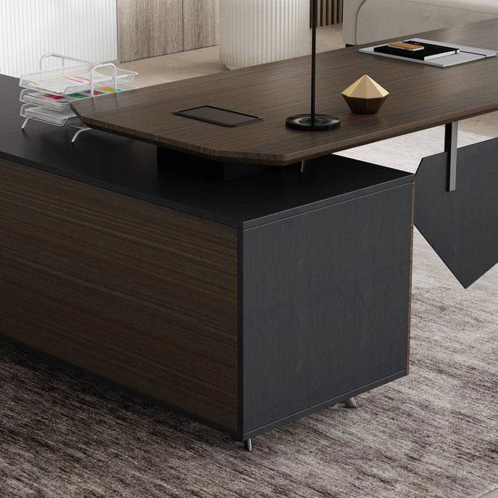 Genesis 71-79" L-shaped Executive Desk | AF Essence Tribeca WX-NW001