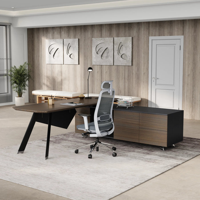 Genesis 71-79" L-shaped Executive Desk | AF Essence Tribeca WX-NW001