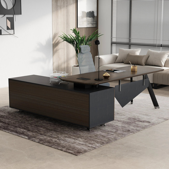 Genesis 71-79" L-shaped Executive Desk | AF Essence Tribeca WX-NW001